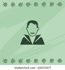 Dracula avatar. Vampire in costume icon.