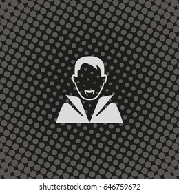 Dracula avatar. Vampire in costume icon.