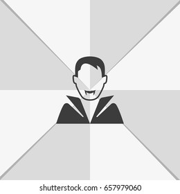 Dracula avatar. Vampire in costume icon.