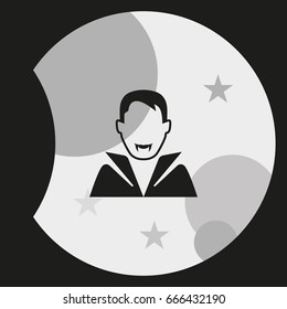 Dracula avatar. Vampire in costume icon.