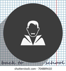 Dracula avatar. Vampire in costume icon.
