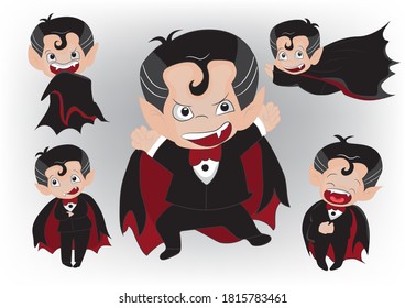 Dracula cartoon character by drawing vector illustration for decoration 