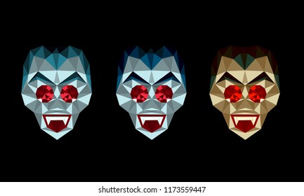 Dracula cartoon design abstract geometric low poly/polygonal Halloween decoration