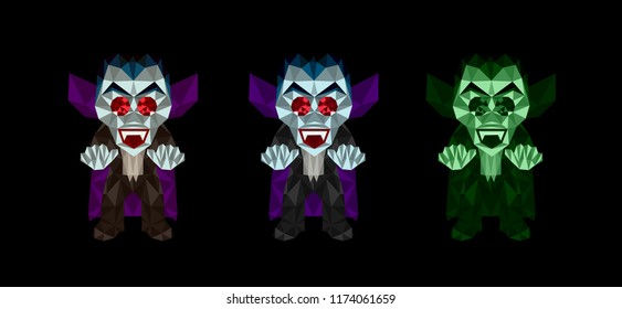 Dracula cartoon design abstract geometric Halloween decoration low poly
