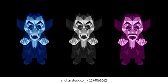 Dracula cartoon design abstract geometric Halloween decoration low poly