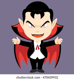 Dracula Cartoon In Halloween