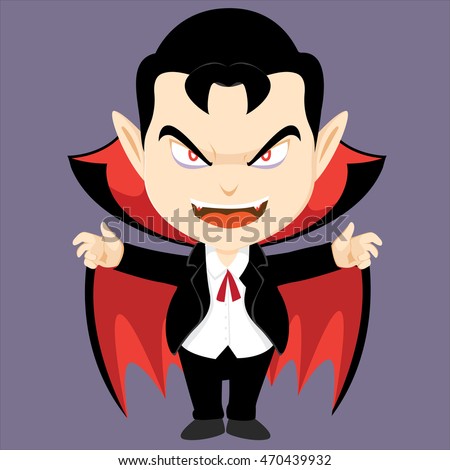 Dracula Cartoon Halloween Stock Vector (Royalty Free) 470439932