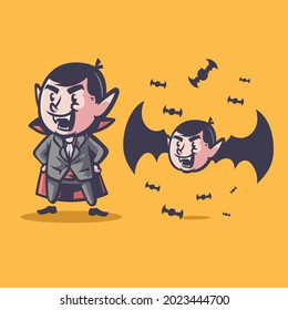 dracula cartoon retro illustration. file vector editable