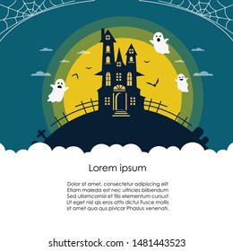 Dracula castle and dark town. Design template