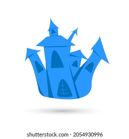 Dracula castle isolated object. Vector illustration.