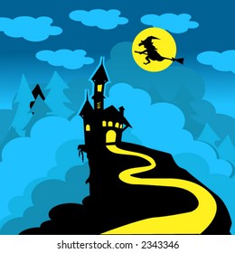 Dracula castle and witch
