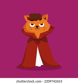 Dracula Cat Character Design Illustration