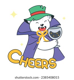 Dracula cheers doodle sticker is ready for premium download 