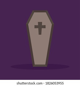 Dracula coffin icon. Halloween season icon - Vector