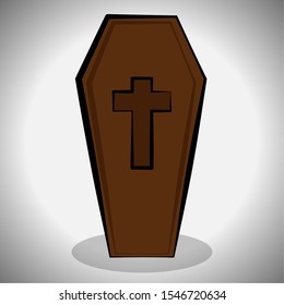 Dracula coffin image. Spooky halloween - Vector illustration