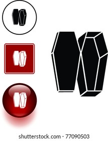 dracula coffin symbol sign and button
