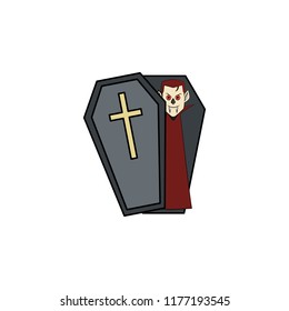 Dracula colored illustration. Element of Halloween for mobile concept and web apps. Colored Dracula illustration can be used for web and mobile