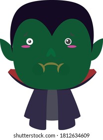 dracula figure with facial gestures, no background