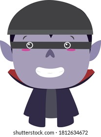 dracula figure with facial gestures, no background