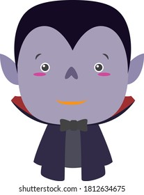 dracula figure with facial gestures, no background