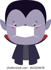 dracula figure with facial gestures, no background