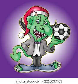  a dracula figure holding a ball