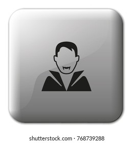 Dracula flat vector avatar. Vampire in costume icon.