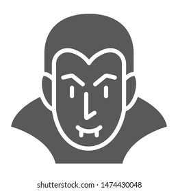 Dracula glyph icon, halloween and evil, vampire sign, vector graphics, a solid pattern on a white background, eps 10.
