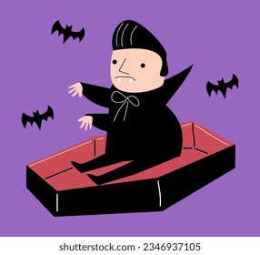 Dracula . Halloween cartoon characters . Vector .