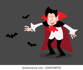 Dracula . Halloween cartoon characters . Vector .