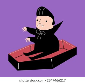 Dracula . Halloween cartoon characters . Vector .