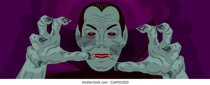 Dracula Halloween Count Dracula costume design monster reaching out hands to grab you