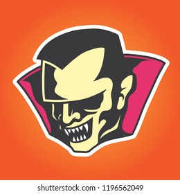 Dracula Halloween Icon Logo Mascot Badge