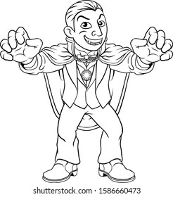 A Dracula Halloween vampire monster cartoon character illustration