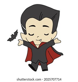 Vector Drácula Halloween, ilustración de vampiros, contorno de página de color.KDP 