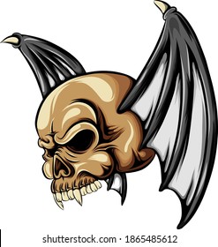 The Dracula head skull with the two bat's wing with the little horn