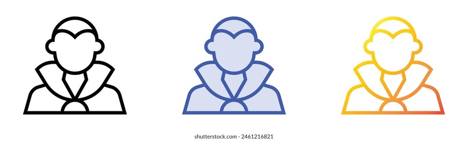 dracula icon. Linear, Blue Fill and Gradient Style Design Isolated On White Background