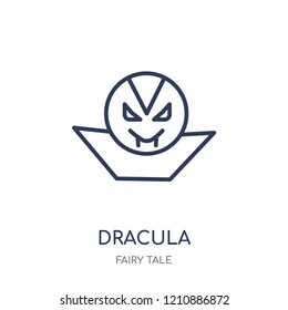 Dracula icon. Dracula linear symbol design from Fairy tale collection. Simple outline element vector illustration on white background.