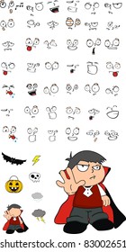 dracula kid cartoon hallooween in vector format