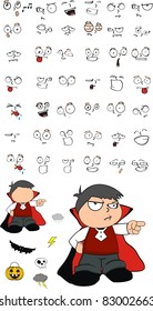 dracula kid cartoon hallooween in vector format