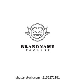 Dracula Logo Cartoon Template Icon Design Black Modern Isolated Vector Illustration