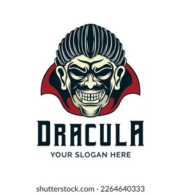 Dracula-Logo. Vorlage für Vektorgrafik-Design des Dracula Mascot-Logos