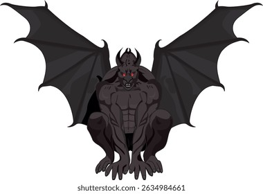 Dracula Man With Long Wings Halloween Movie Vector