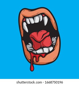 Sepultura de dracula con goteo de sangre. Perfecto agudo con sangre. Concepto de vector de horror. Ilustración aislada