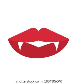 dracula mouth halloween flat style icon vector illustration design