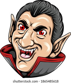 The Dracula only a head posed with his big smile and his long ears