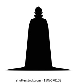 Dracula Silhouette Vector, Halloween Devil In Black And White.