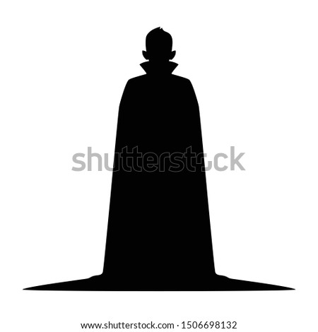 Dracula silhouette vector, Halloween devil in black and white.