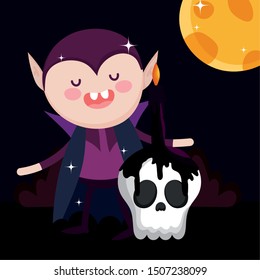 dracula with skull candle halloween