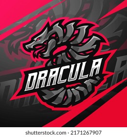 Dracula snake esport mascot logo design